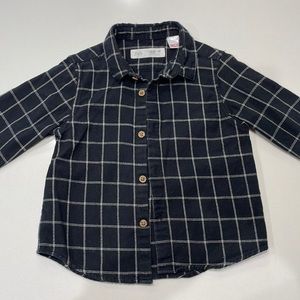 Toddler Zara Kids Black Button-Up Long Sleeved Shirt